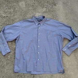 Ralph Lauren Mens Button-Down Blue Orange Plaid